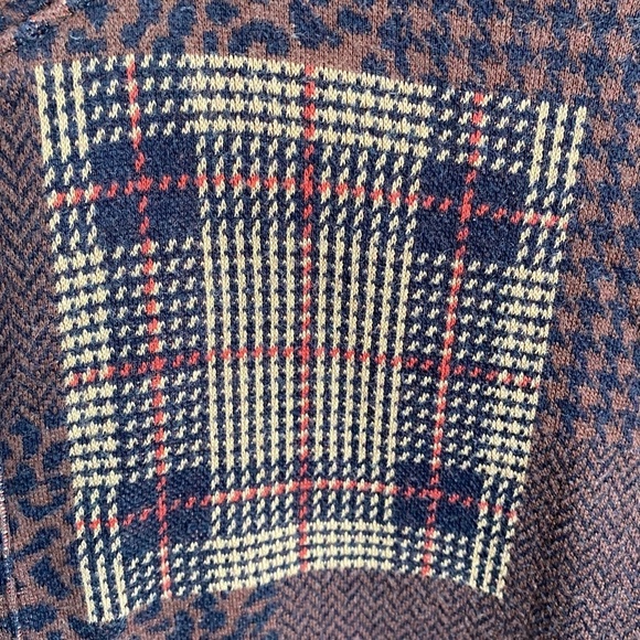 Bechamel Petites Women's Brown‎ Long Sleeve Patchwork Button Up Shirt Size PM - Picture 3 of 10